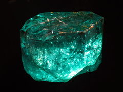 One of the largest gem emeralds in the world, 858 carats